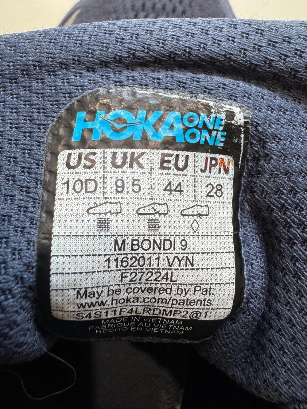 Hoka One One Bondi 9 Men’s Size 10 Running Shoe